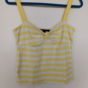 Marc Jacobs Yellow and White Striped Cami Top Size M